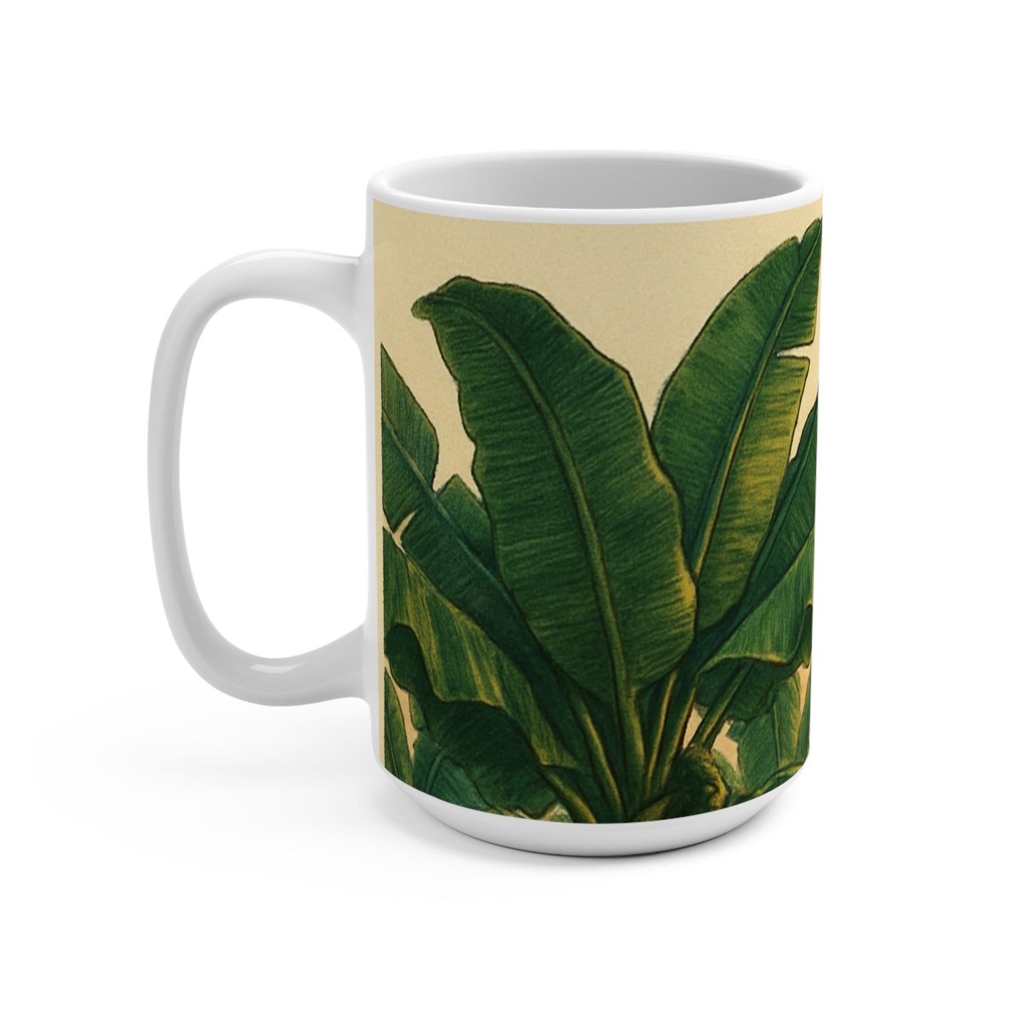 Tropical Leaves Mug, Coffee Cup for Plant Lovers, Gift for Nature Enthusiasts, Summer Vibes Drinkware, Housewarming Gift
