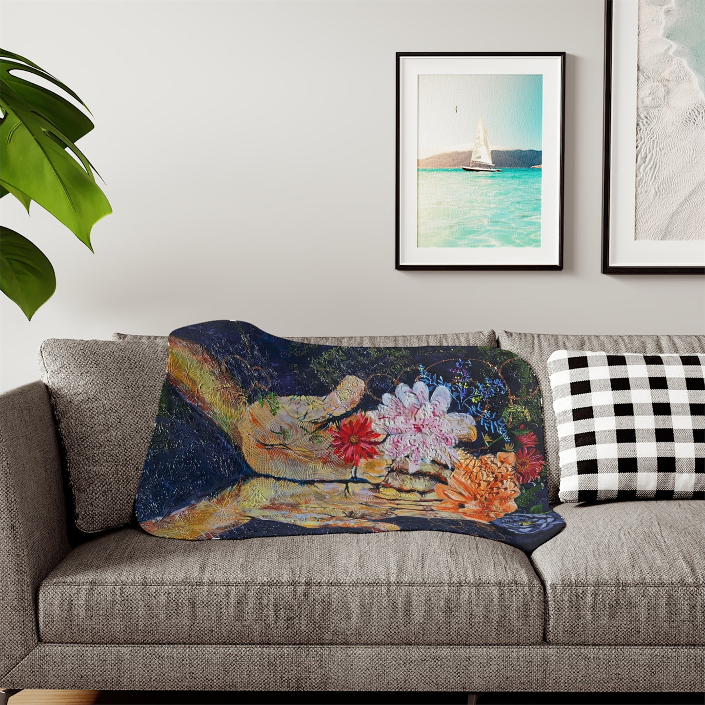 Cozy Floral Sherpa Blanket for Comfort, Soft Home Decor, Gift for Friends, Perfect for Winter Evenings, Warm Throw Blanket