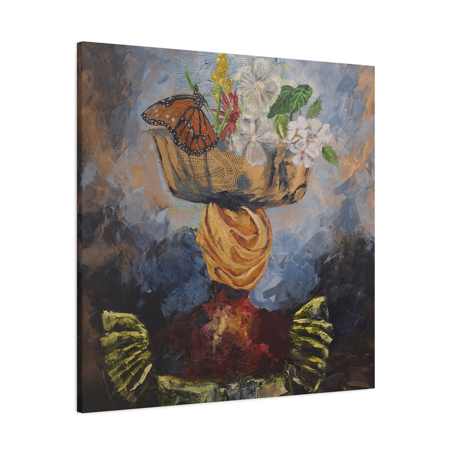 "Proverbs 31" Print on Matte Canvas - Elder Woman Preparing Fruit | Stretched 1.25" Wall Art