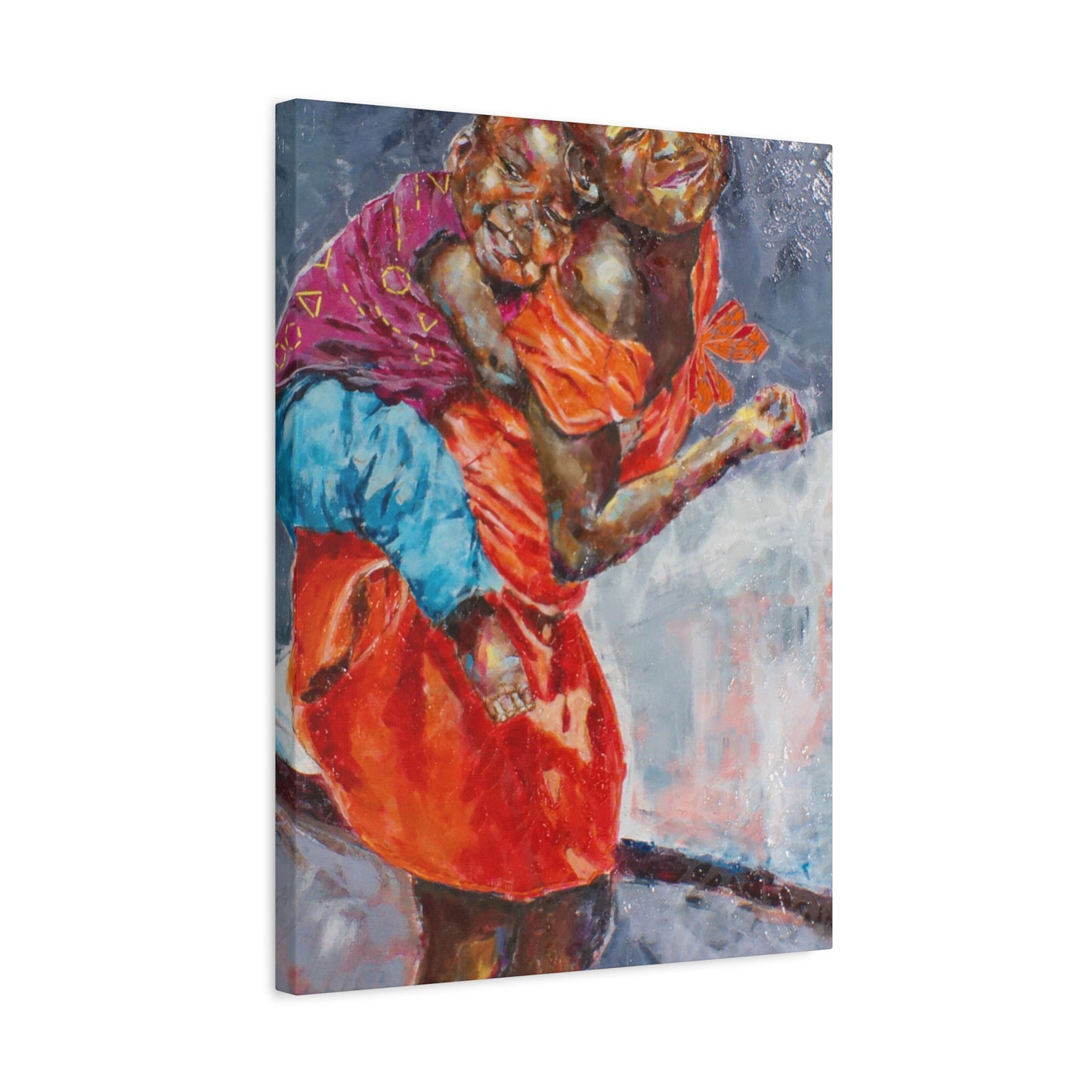 "Happy Kids" Print on Matte Canvas - Young Siblings Full of Joy | Stretched 1.25" Wall Art