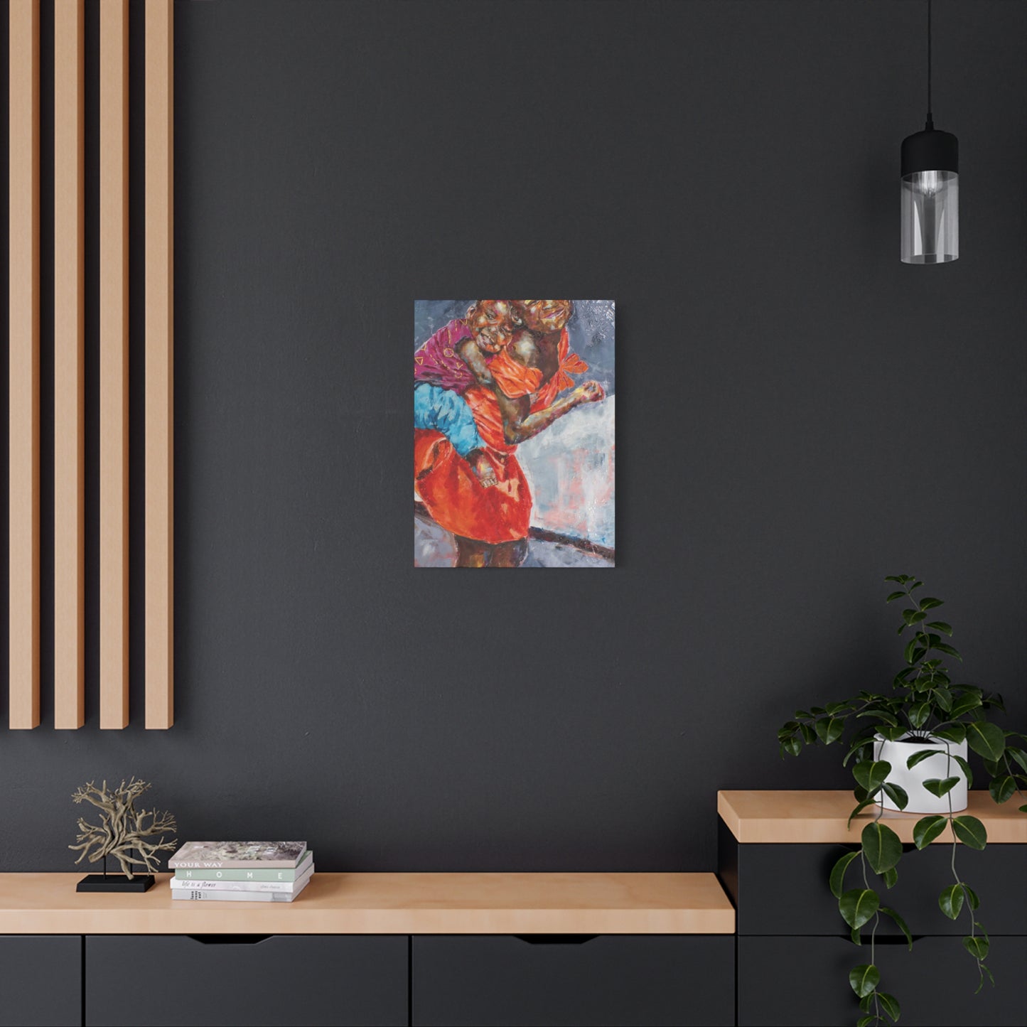 "Happy Kids" Print on Matte Canvas - Young Siblings Full of Joy | Stretched 1.25" Wall Art