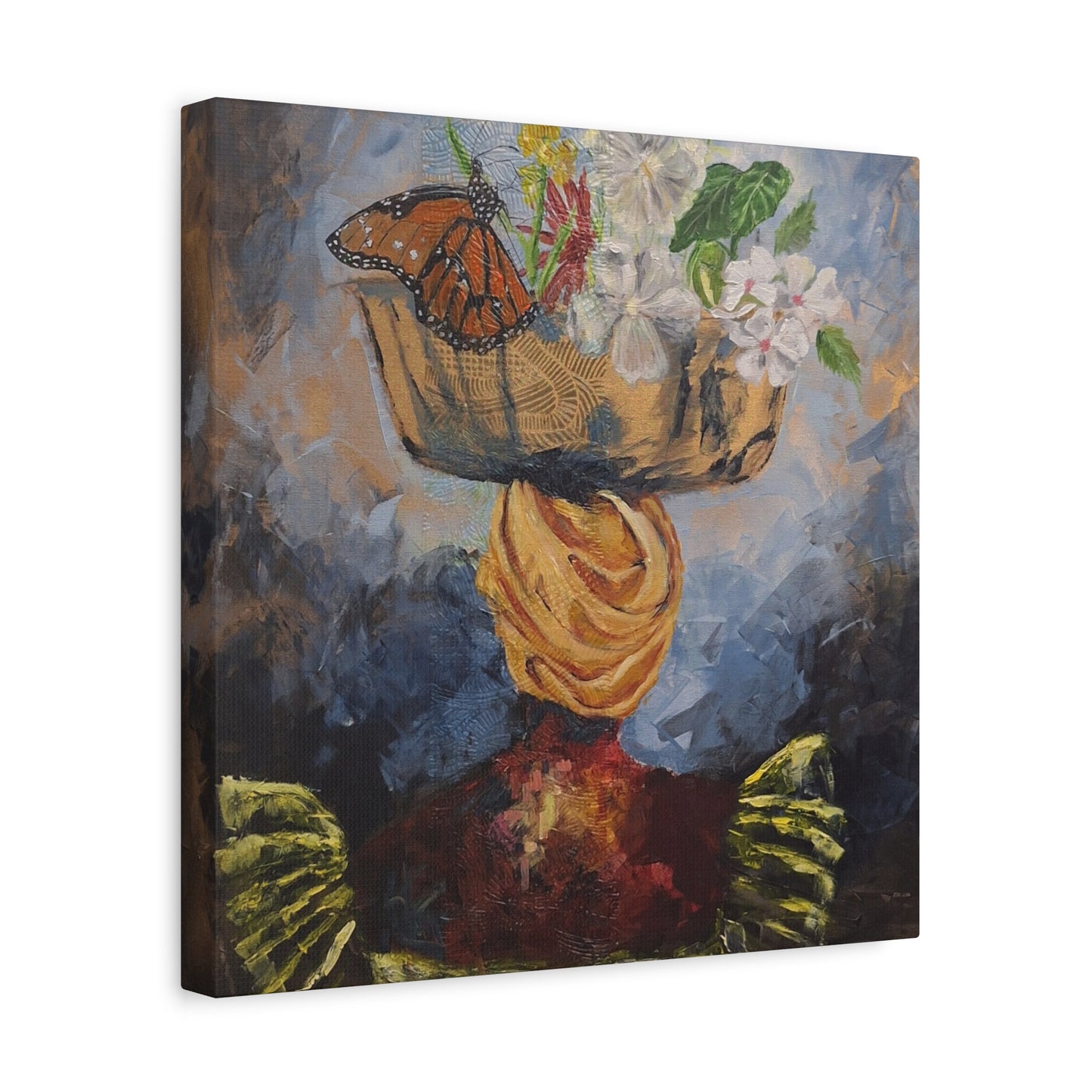 "Proverbs 31" Print on Matte Canvas - Elder Woman Preparing Fruit | Stretched 1.25" Wall Art