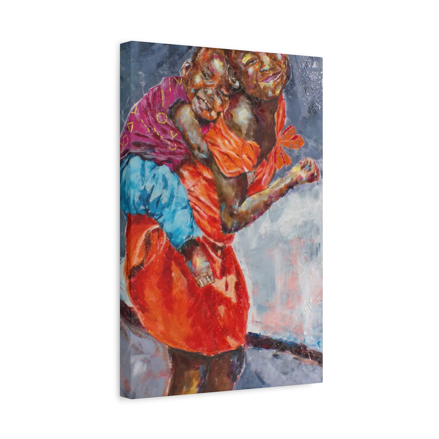 "Happy Kids" Print on Matte Canvas - Young Siblings Full of Joy | Stretched 1.25" Wall Art