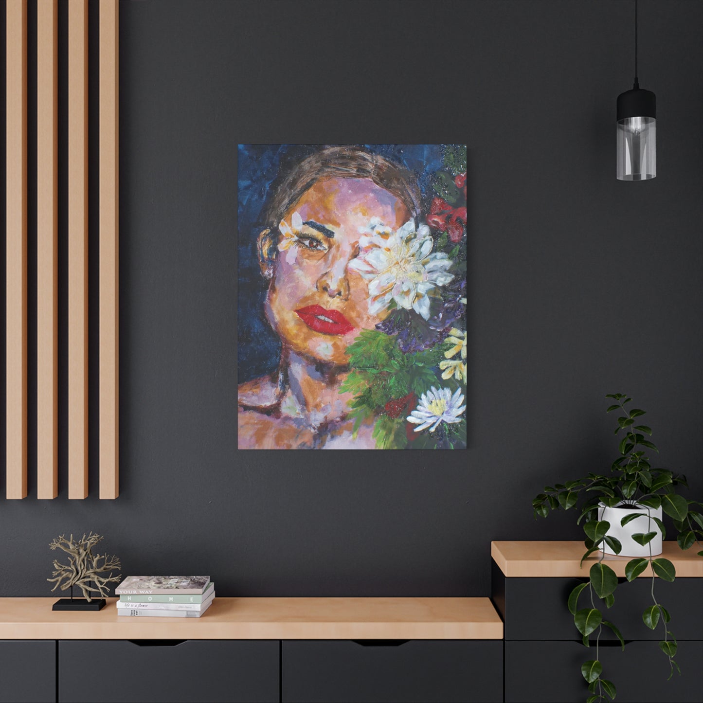 "American Beauty" Print on Matte Canvas - Beautiful Woman With Flowers | Stretched 1.25" Wall Art