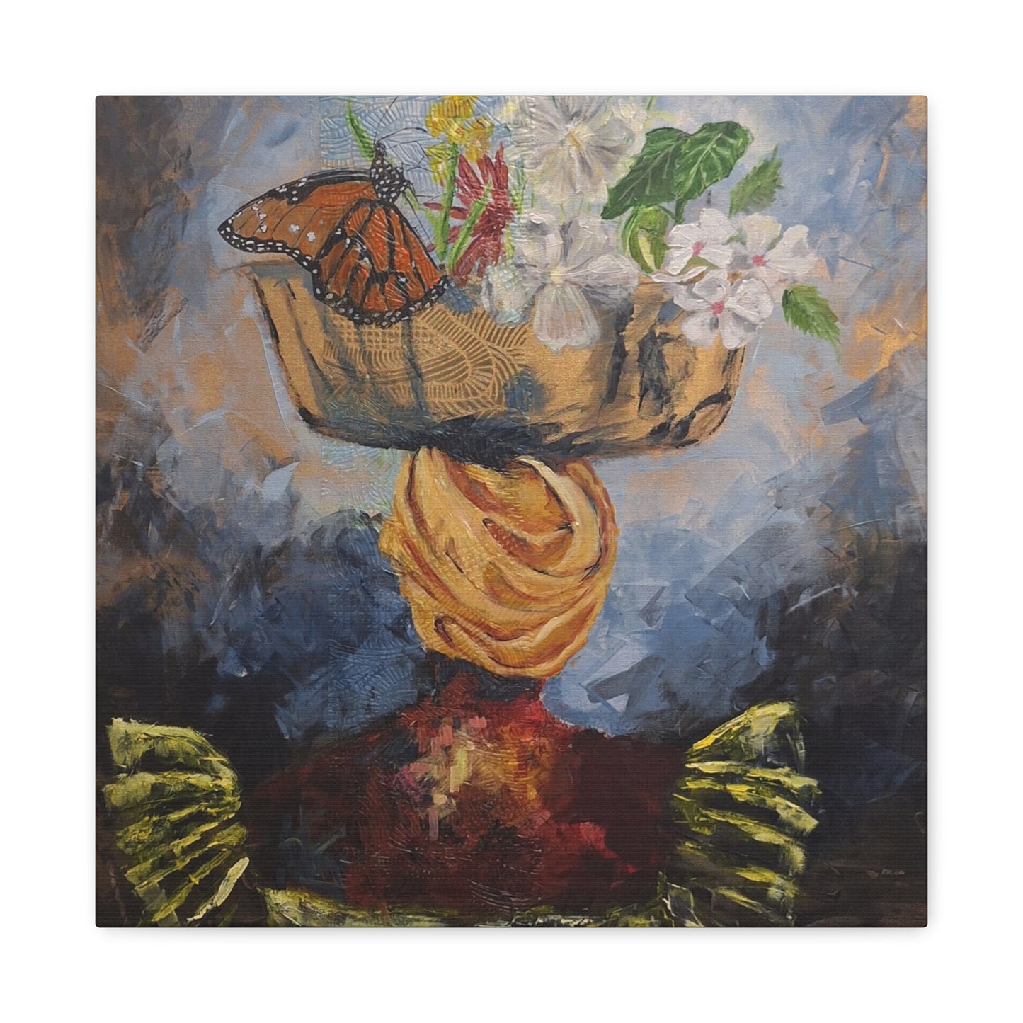 "Proverbs 31" Print on Matte Canvas - Elder Woman Preparing Fruit | Stretched 1.25" Wall Art