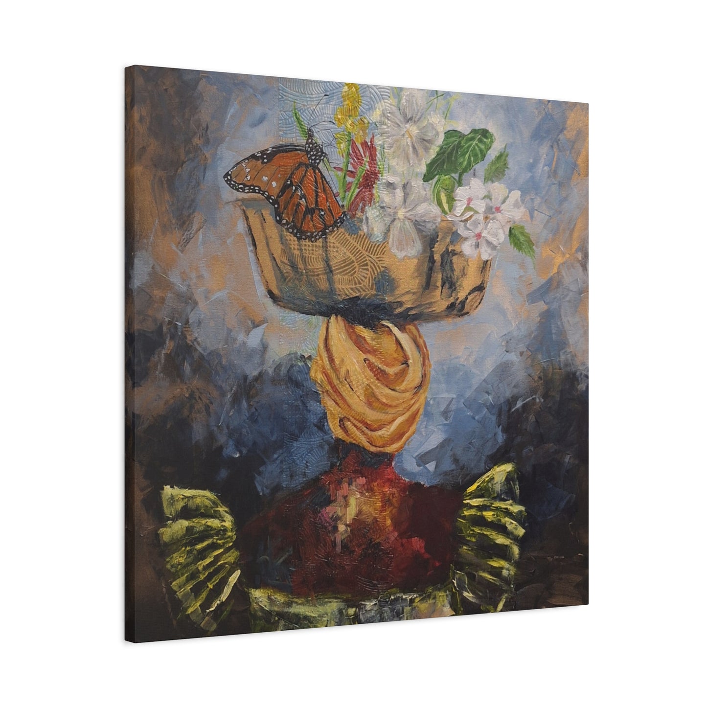 "Proverbs 31" Print on Matte Canvas - Elder Woman Preparing Fruit | Stretched 1.25" Wall Art