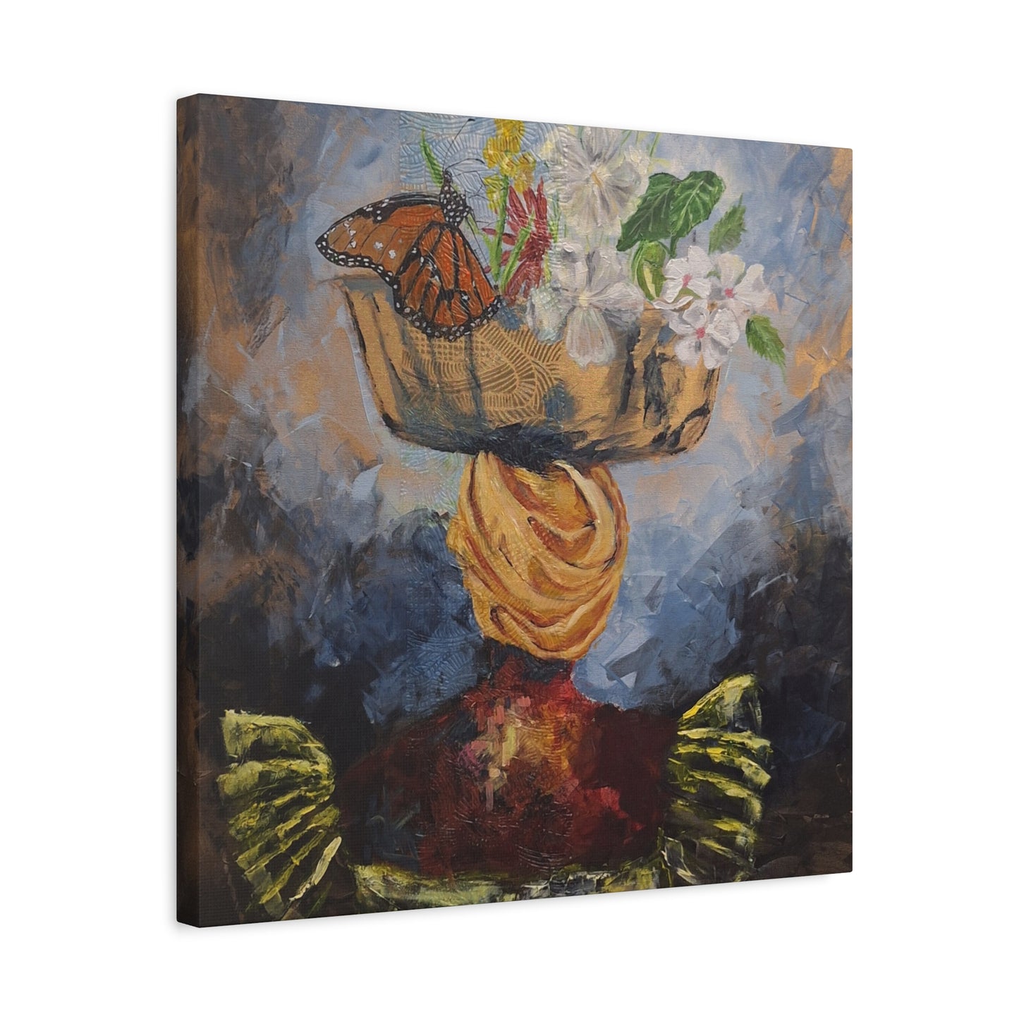 "Proverbs 31" Print on Matte Canvas - Elder Woman Preparing Fruit | Stretched 1.25" Wall Art