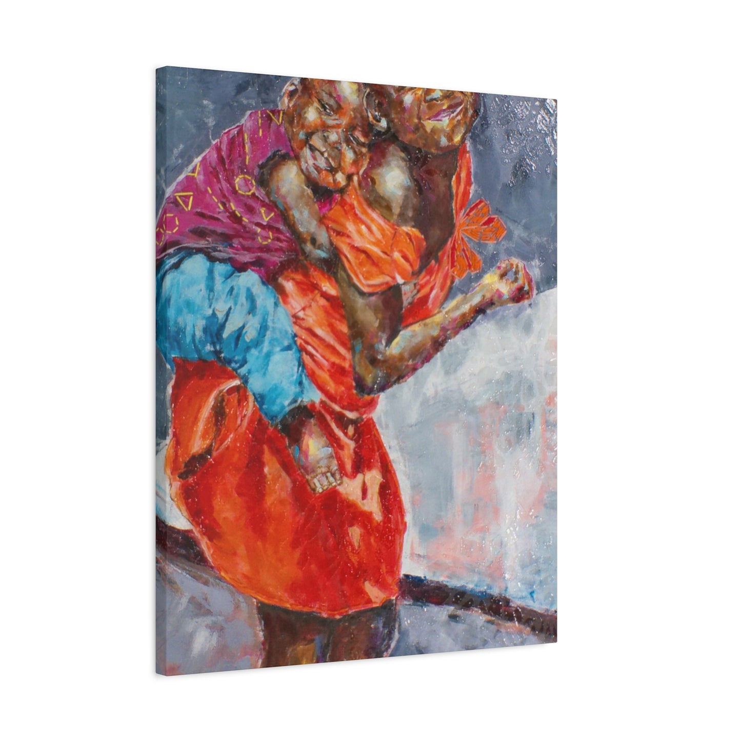 "Happy Kids" Print on Matte Canvas - Young Siblings Full of Joy | Stretched 1.25" Wall Art