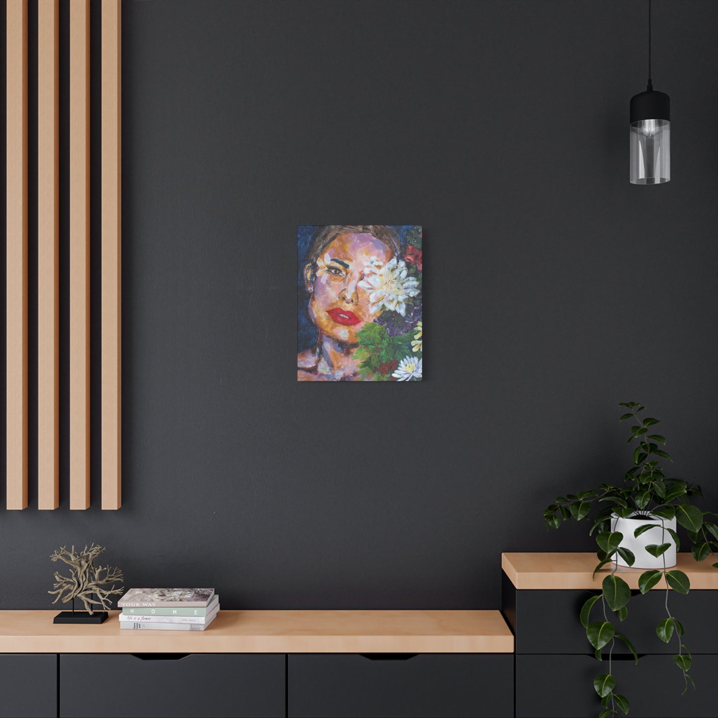 "American Beauty" Print on Matte Canvas - Beautiful Woman With Flowers | Stretched 1.25" Wall Art
