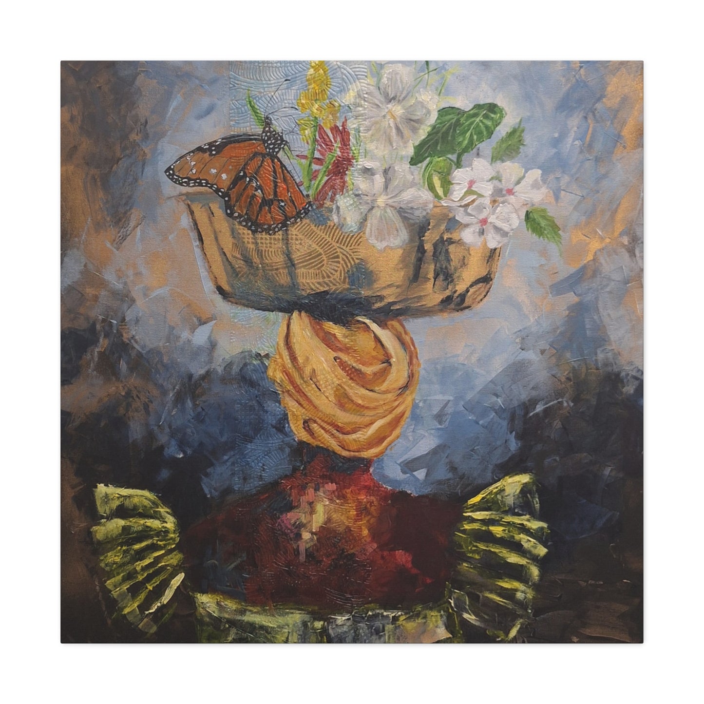 "Proverbs 31" Print on Matte Canvas - Elder Woman Preparing Fruit | Stretched 1.25" Wall Art