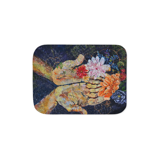 Cozy Floral Sherpa Blanket for Comfort, Soft Home Decor, Gift for Friends, Perfect for Winter Evenings, Warm Throw Blanket