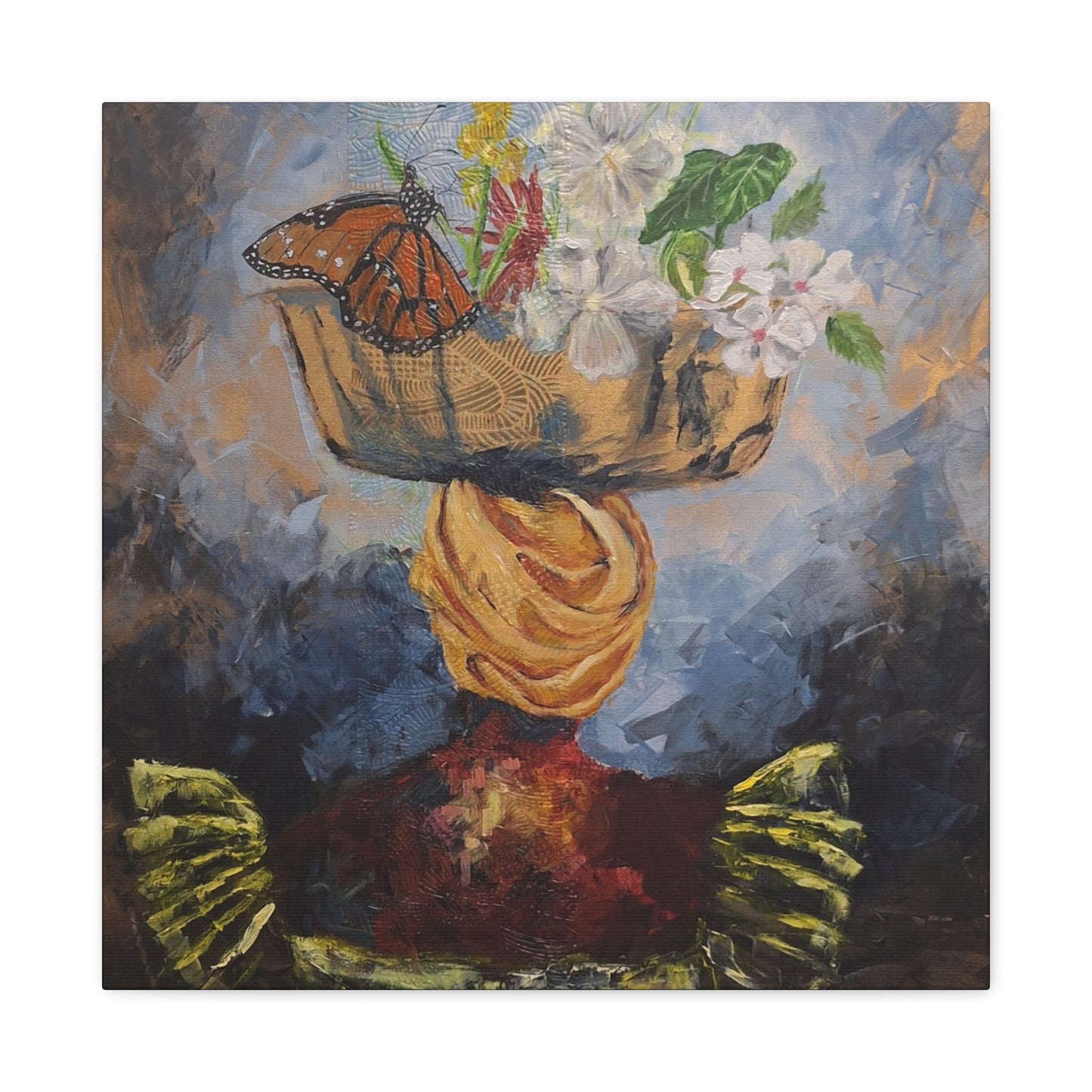 "Proverbs 31" Print on Matte Canvas - Elder Woman Preparing Fruit | Stretched 1.25" Wall Art