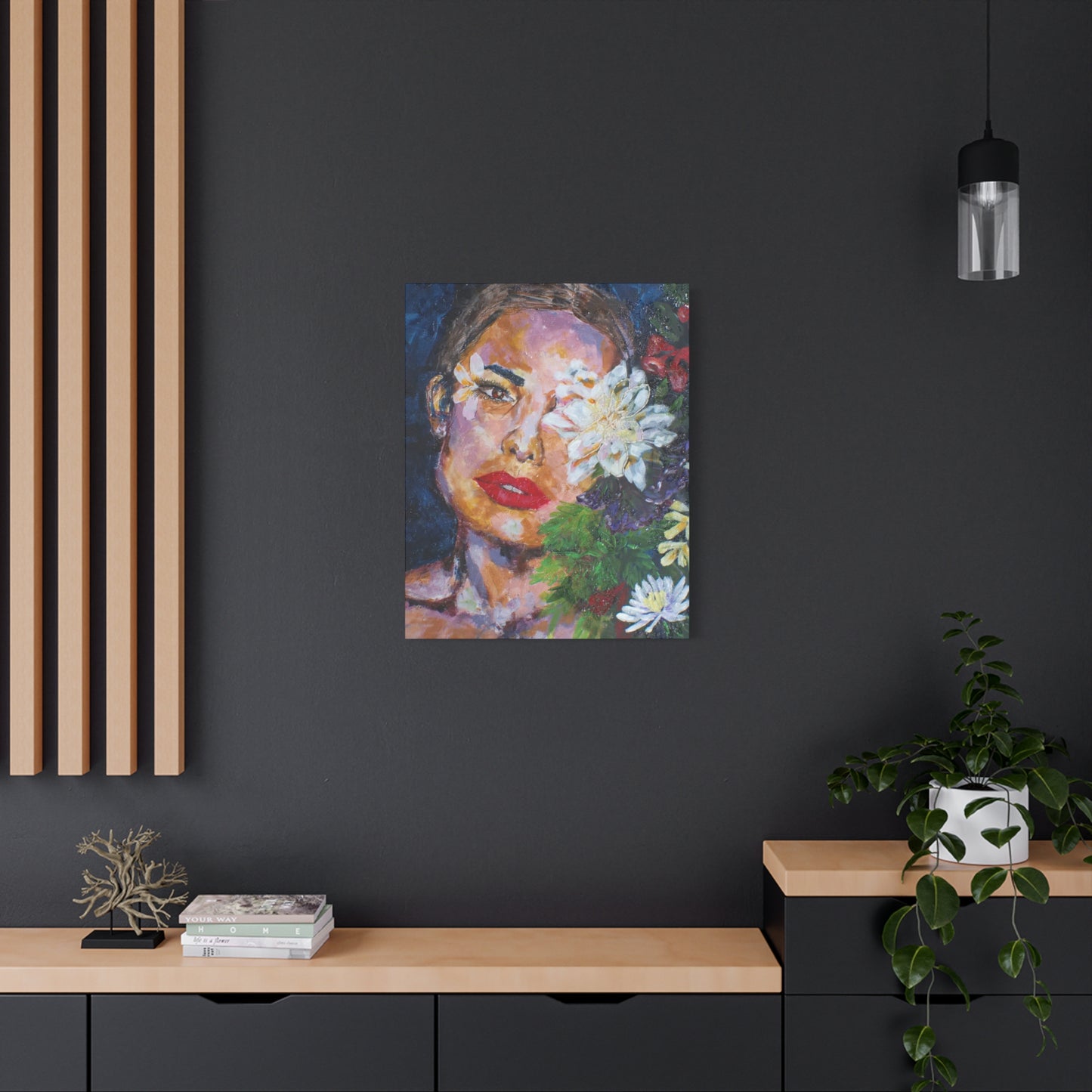 "American Beauty" Print on Matte Canvas - Beautiful Woman With Flowers | Stretched 1.25" Wall Art