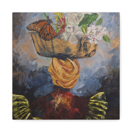 "Proverbs 31" Print on Matte Canvas - Elder Woman Preparing Fruit | Stretched 1.25" Wall Art
