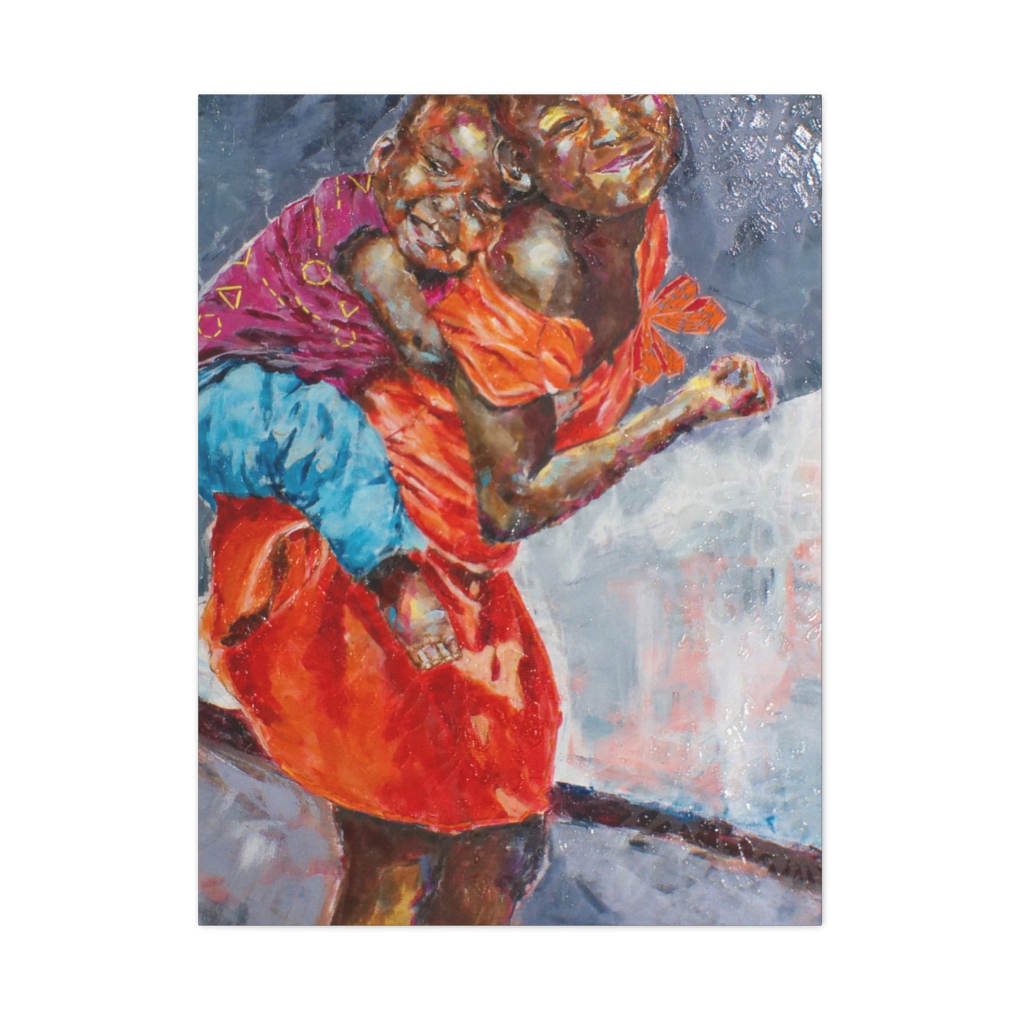 "Happy Kids" Print on Matte Canvas - Young Siblings Full of Joy | Stretched 1.25" Wall Art