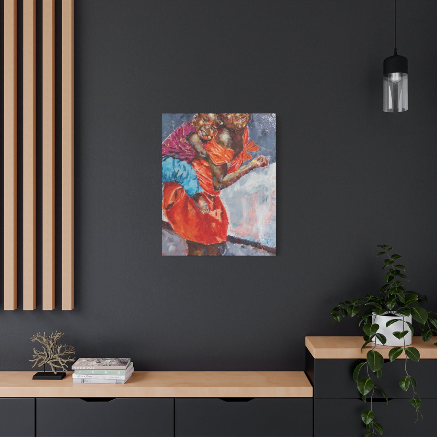 "Happy Kids" Print on Matte Canvas - Young Siblings Full of Joy | Stretched 1.25" Wall Art