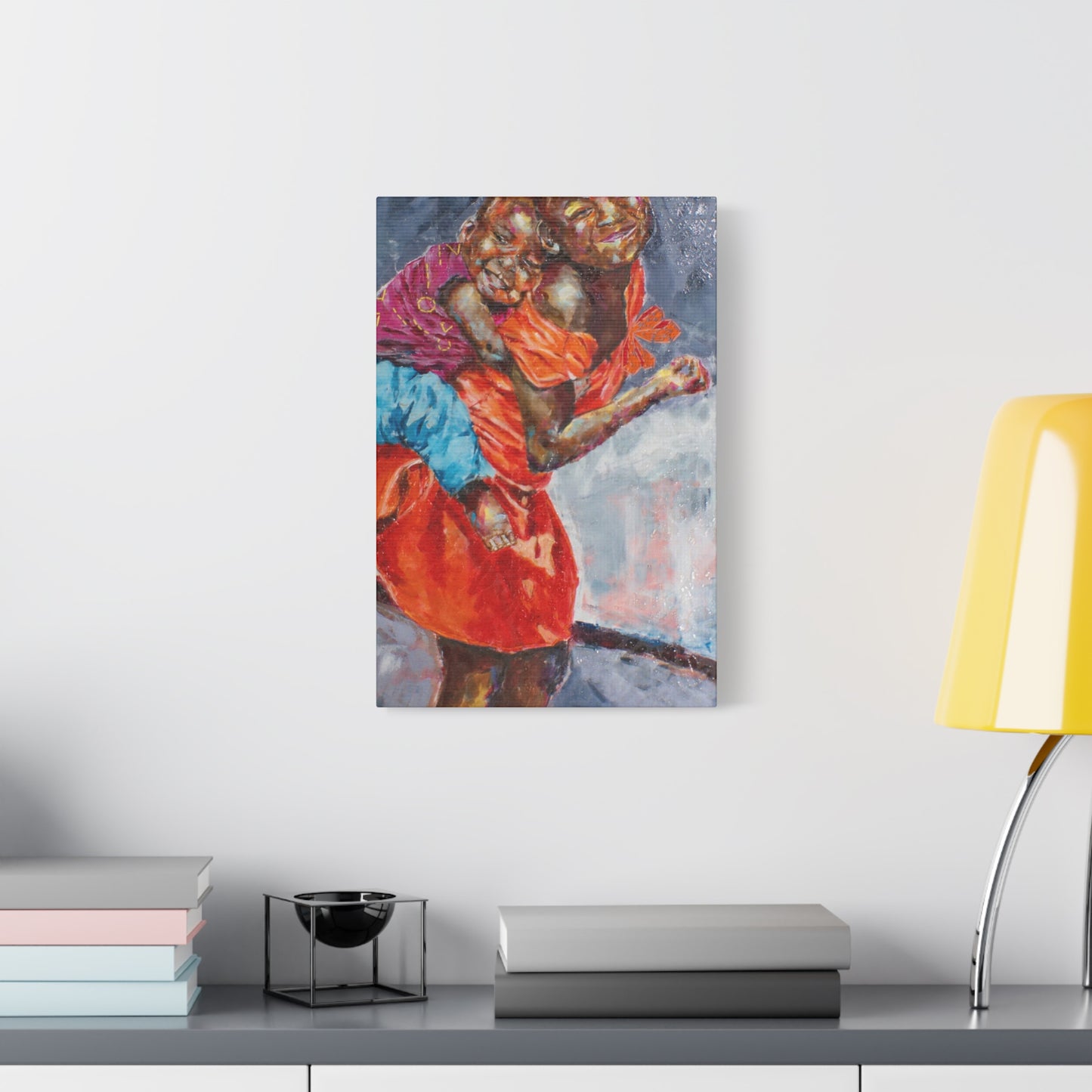 "Happy Kids" Print on Matte Canvas - Young Siblings Full of Joy | Stretched 1.25" Wall Art