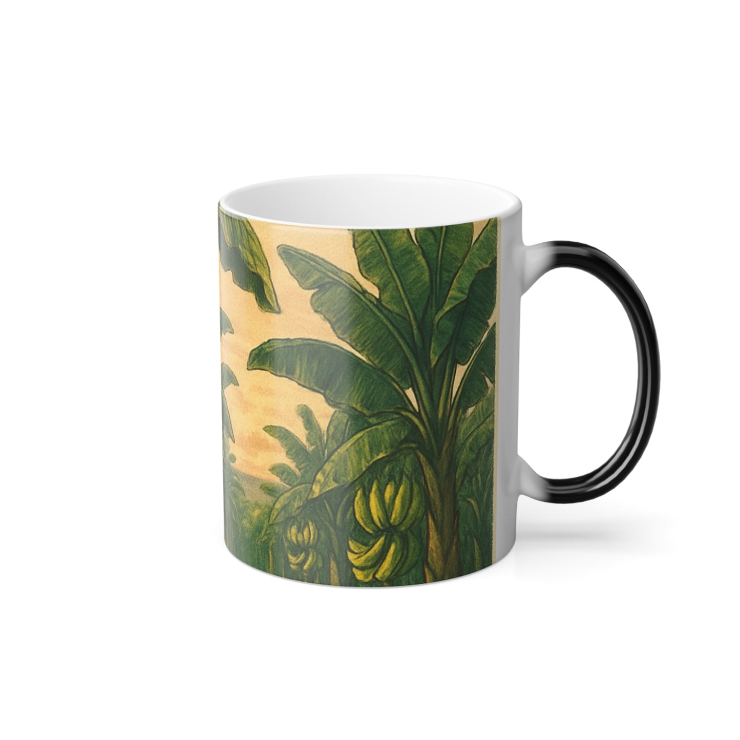 Color Morphing Mug, Tropical Banana Vibes, Unique Coffee Cup for Nature Lovers, Gift for Plant Enthusiasts, Fun Home Decor