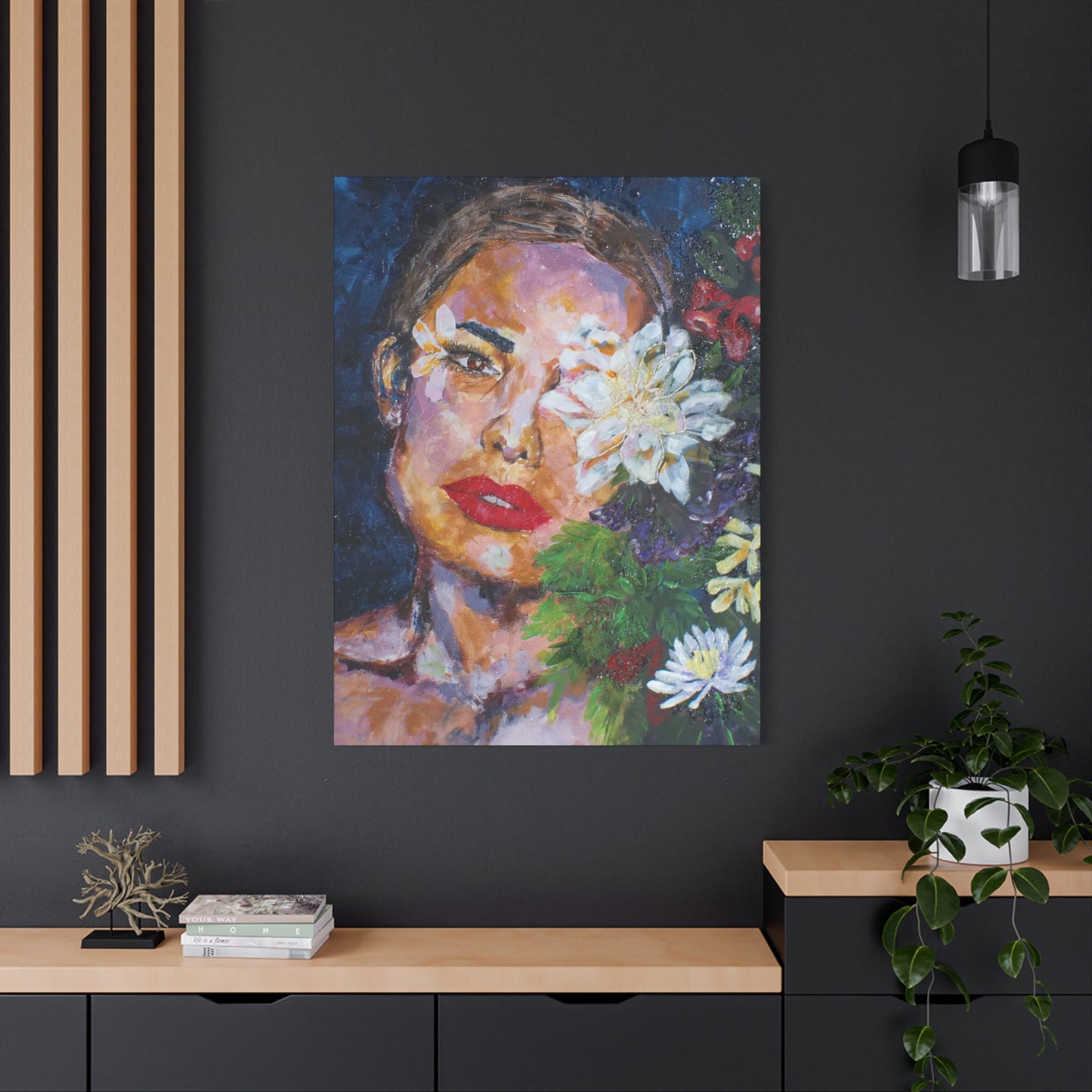 "American Beauty" Print on Matte Canvas - Beautiful Woman With Flowers | Stretched 1.25" Wall Art
