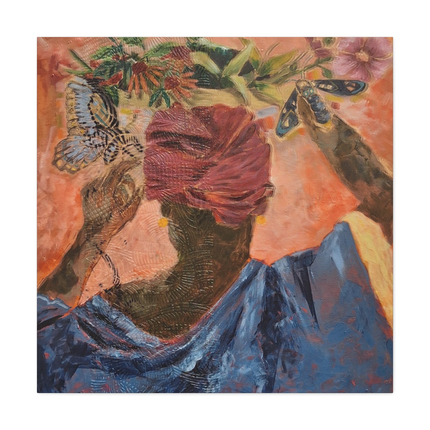 "Elegant Sacrifice" Print on Matte Canvas - Beautiful Woman With Basket | Stretched 1.25" Wall Art