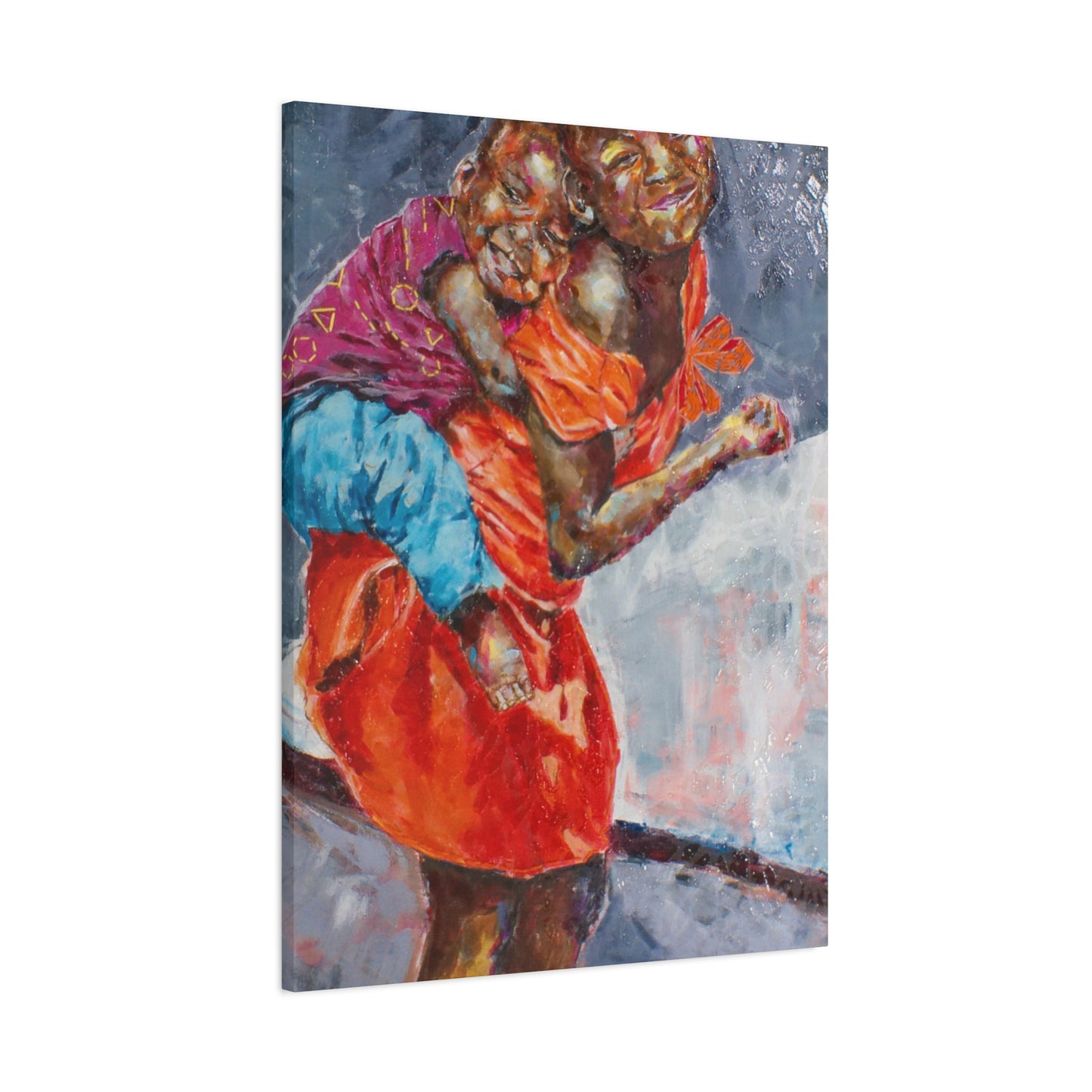 "Happy Kids" Print on Matte Canvas - Young Siblings Full of Joy | Stretched 1.25" Wall Art