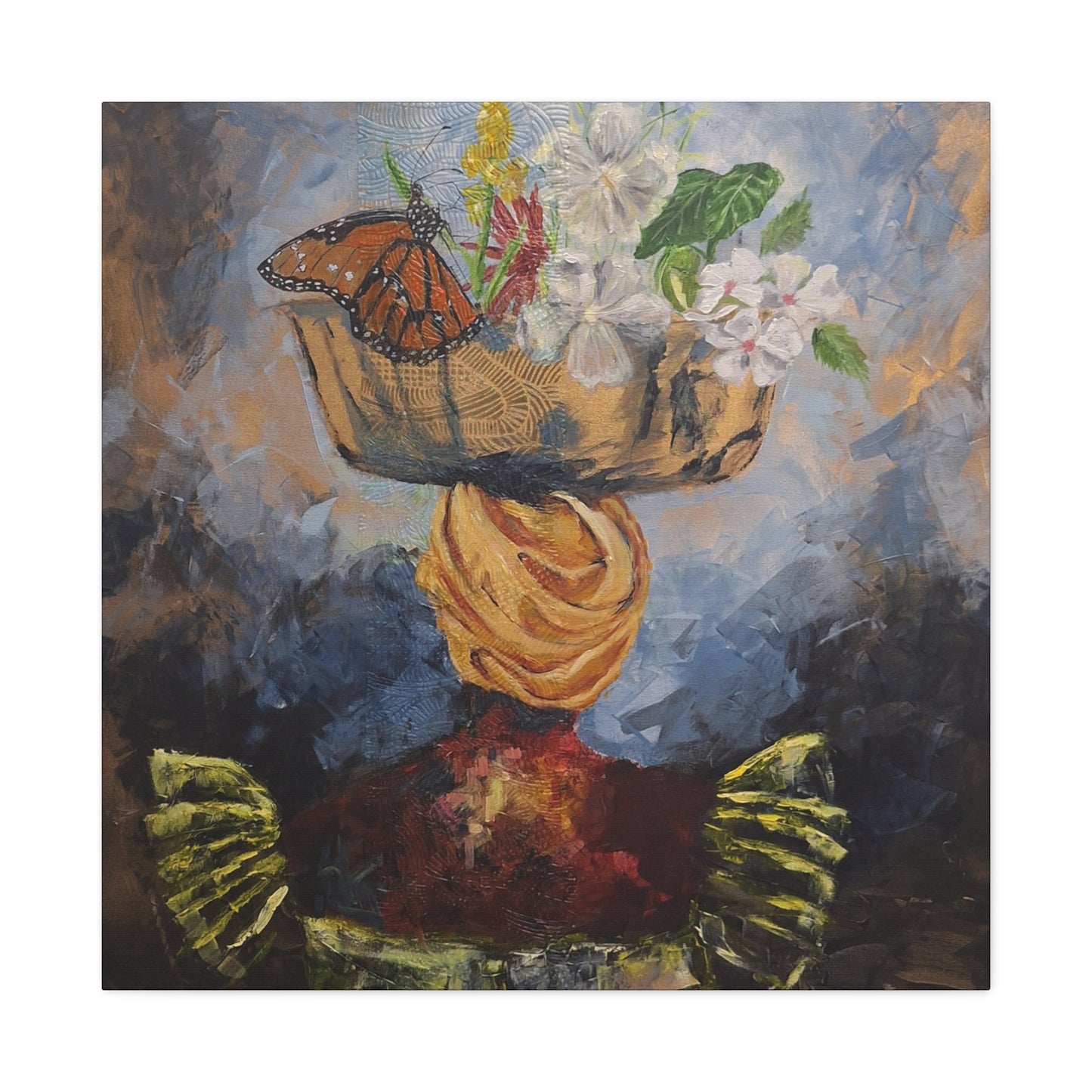 "Proverbs 31" Print on Matte Canvas - Elder Woman Preparing Fruit | Stretched 1.25" Wall Art