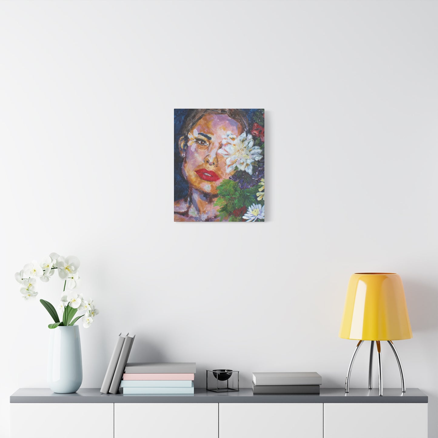 "American Beauty" Print on Matte Canvas - Beautiful Woman With Flowers | Stretched 1.25" Wall Art