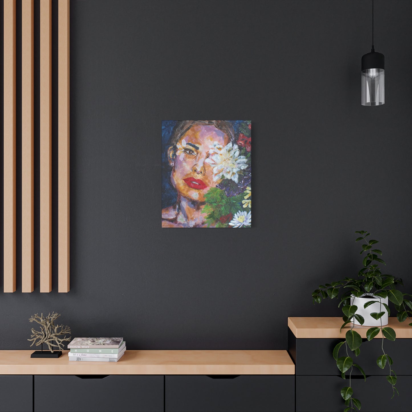 "American Beauty" Print on Matte Canvas - Beautiful Woman With Flowers | Stretched 1.25" Wall Art