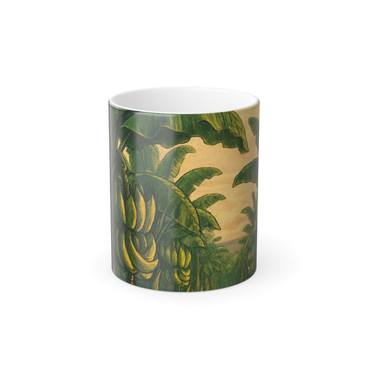 Color Morphing Mug, Tropical Banana Vibes, Unique Coffee Cup for Nature Lovers, Gift for Plant Enthusiasts, Fun Home Decor