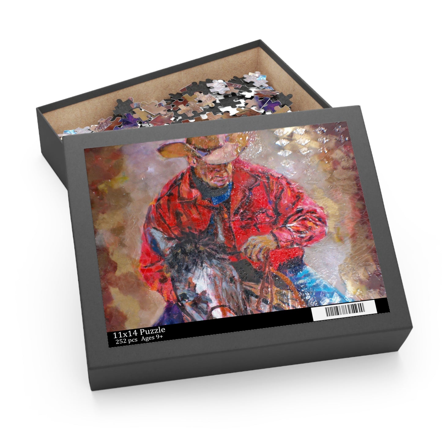 Western Cowboy Horse Riding Puzzle — Patriotic American Man Jigsaw (120/252/500 pcs)