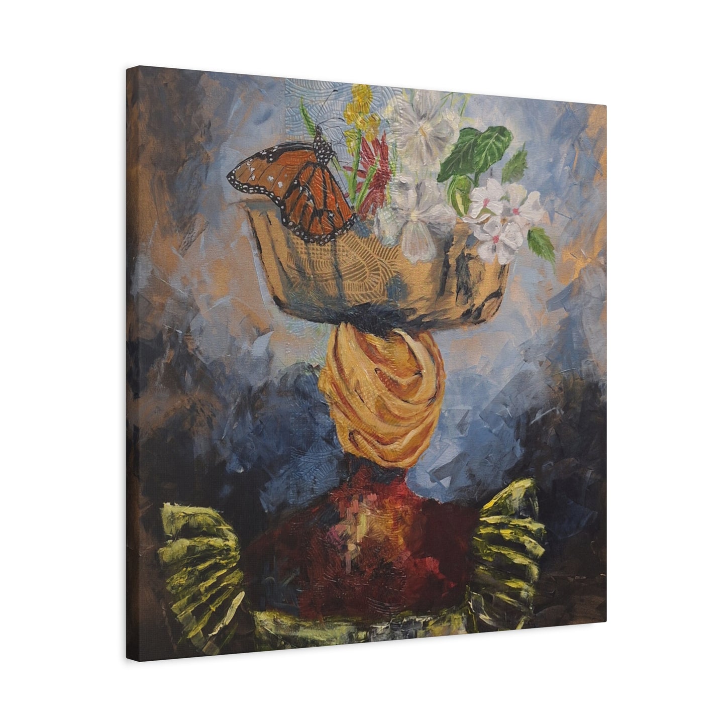 "Proverbs 31" Print on Matte Canvas - Elder Woman Preparing Fruit | Stretched 1.25" Wall Art