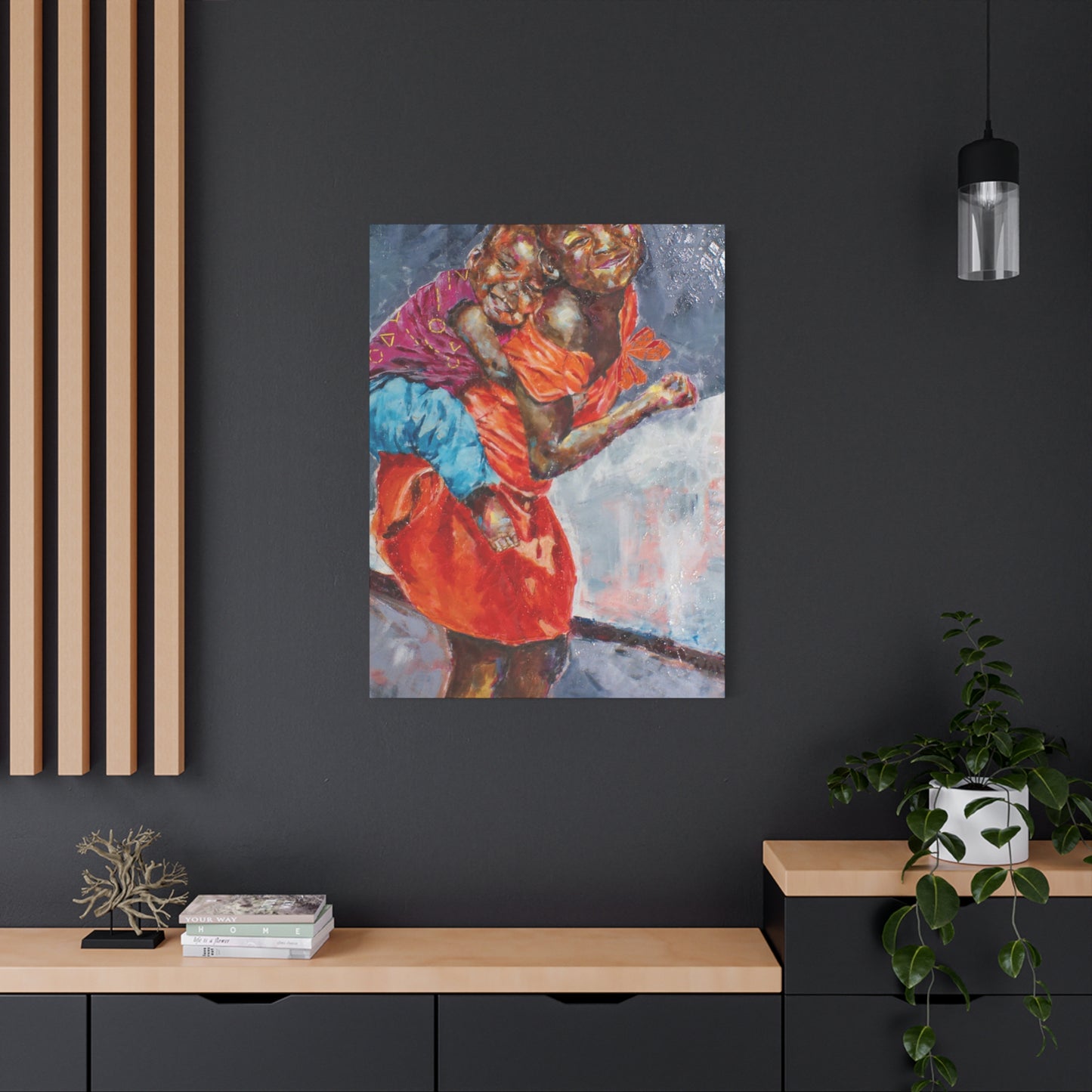 "Happy Kids" Print on Matte Canvas - Young Siblings Full of Joy | Stretched 1.25" Wall Art