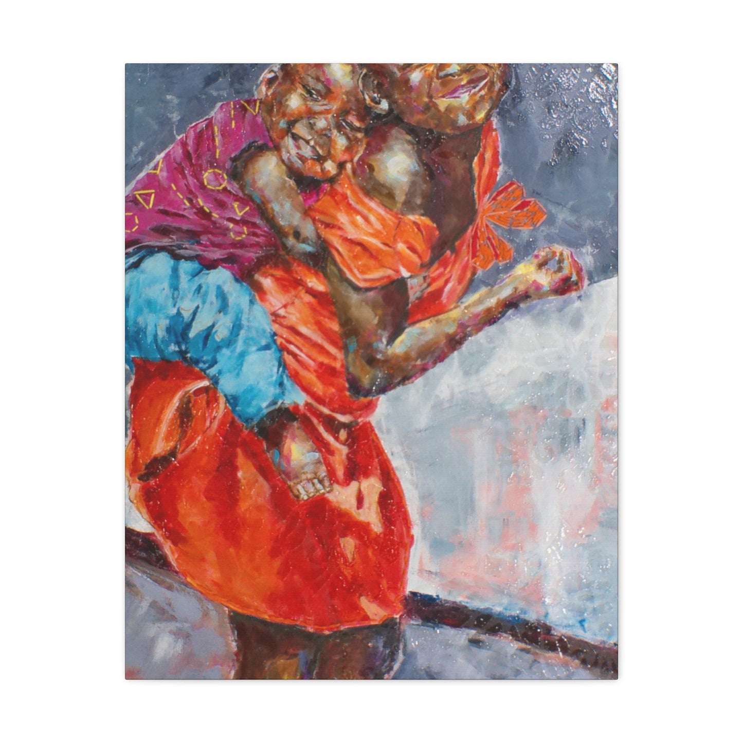 "Happy Kids" Print on Matte Canvas - Young Siblings Full of Joy | Stretched 1.25" Wall Art
