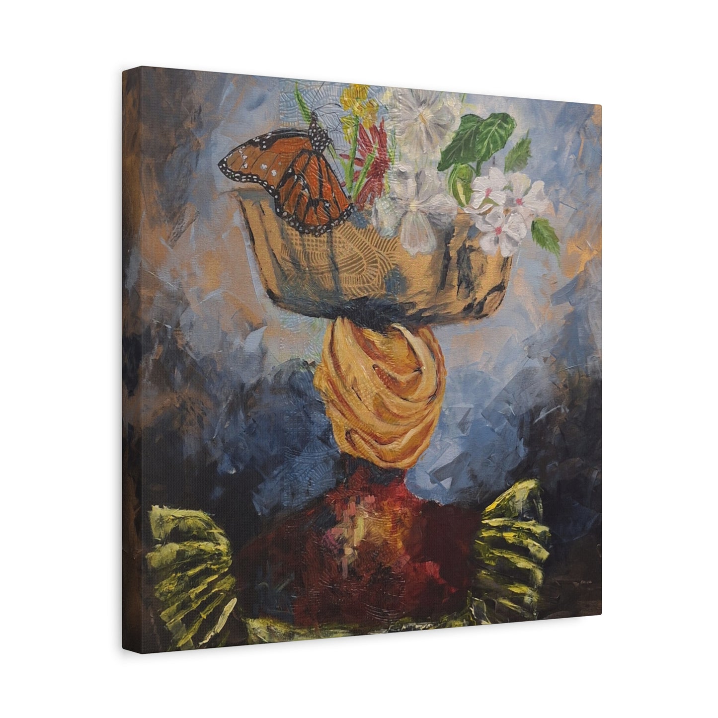 "Proverbs 31" Print on Matte Canvas - Elder Woman Preparing Fruit | Stretched 1.25" Wall Art