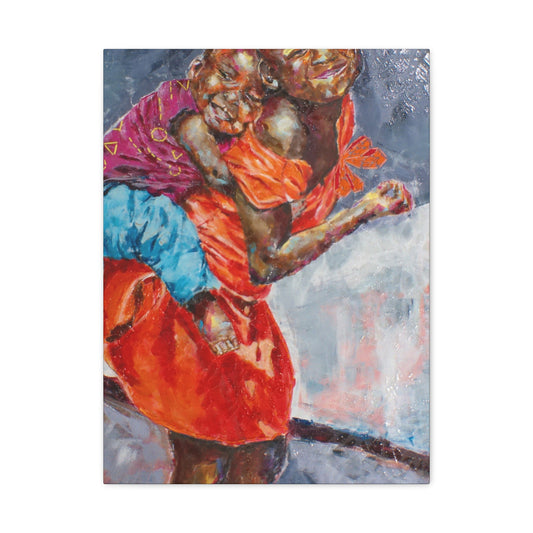 "Happy Kids" Print on Matte Canvas - Young Siblings Full of Joy | Stretched 1.25" Wall Art