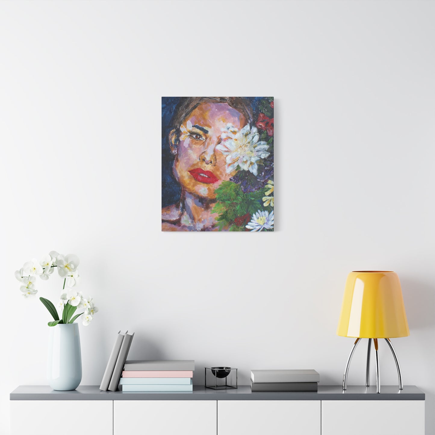 "American Beauty" Print on Matte Canvas - Beautiful Woman With Flowers | Stretched 1.25" Wall Art