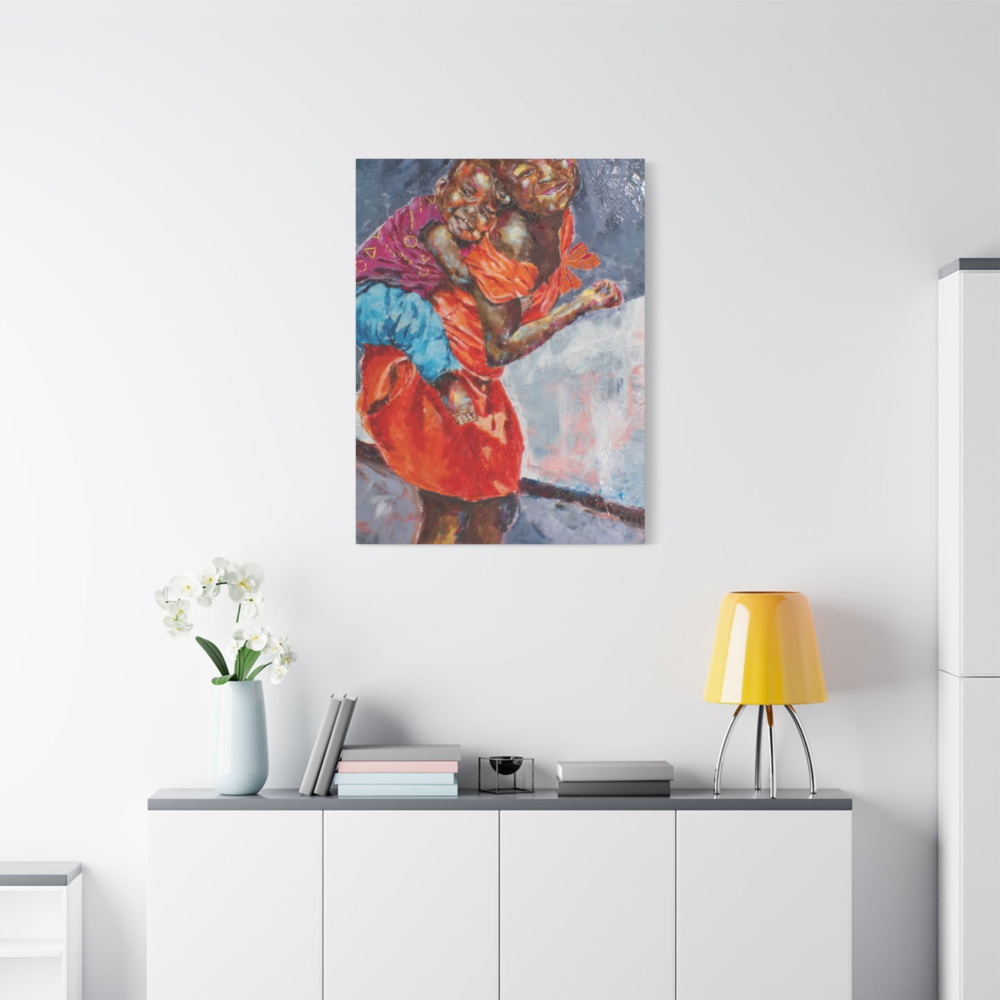 "Happy Kids" Print on Matte Canvas - Young Siblings Full of Joy | Stretched 1.25" Wall Art
