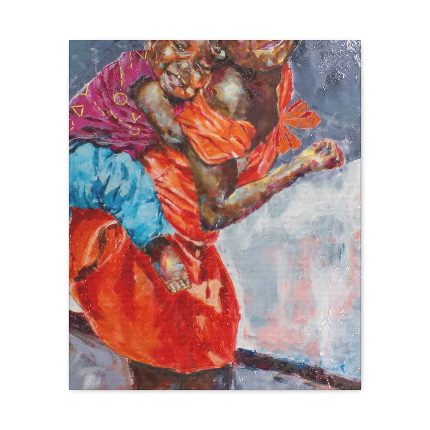 "Happy Kids" Print on Matte Canvas - Young Siblings Full of Joy | Stretched 1.25" Wall Art