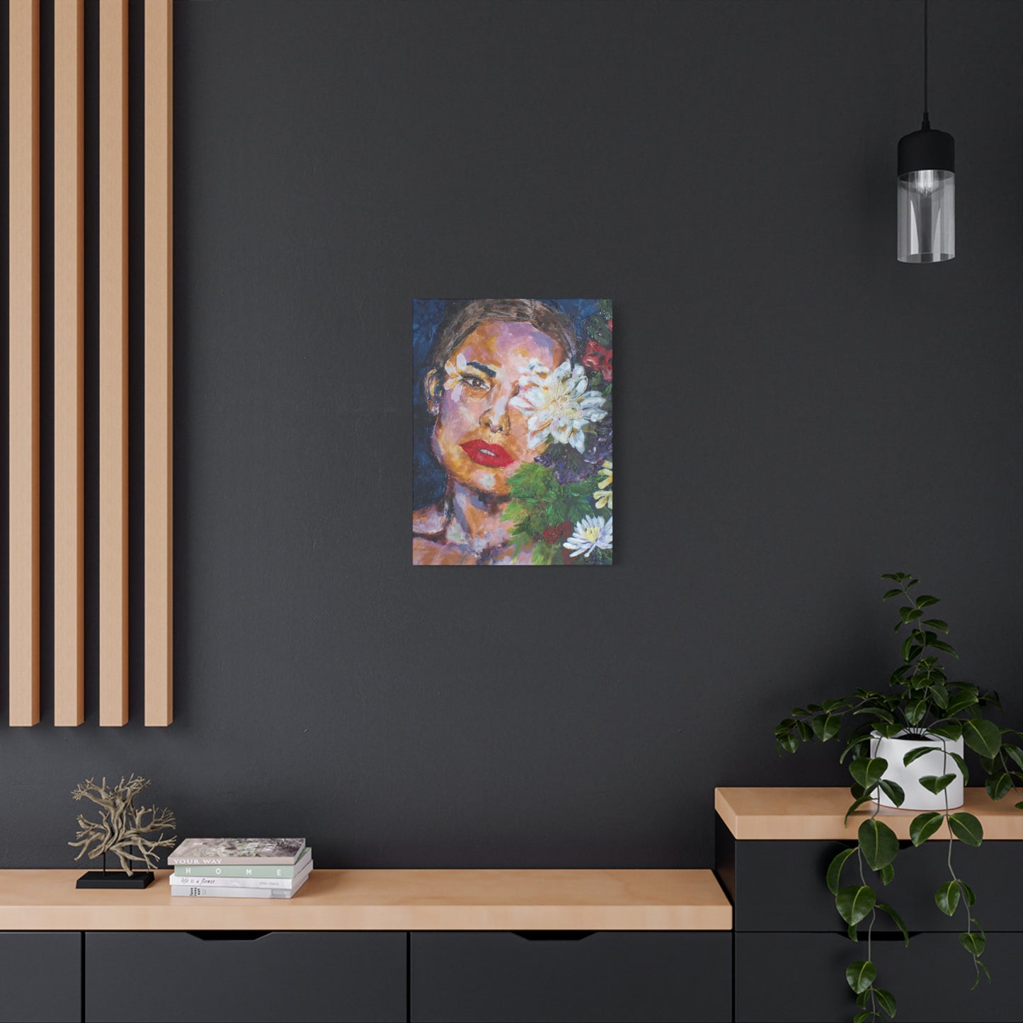 "American Beauty" Print on Matte Canvas - Beautiful Woman With Flowers | Stretched 1.25" Wall Art