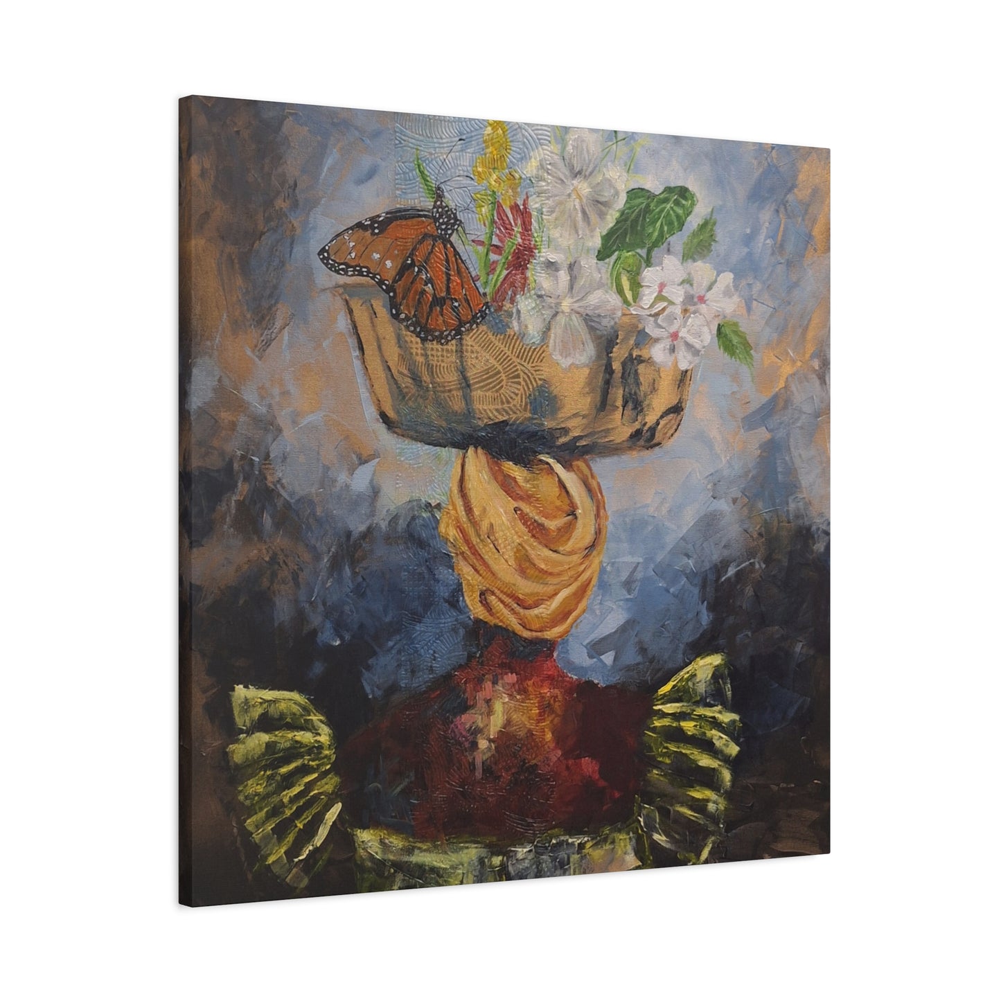 "Proverbs 31" Print on Matte Canvas - Elder Woman Preparing Fruit | Stretched 1.25" Wall Art
